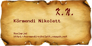 Körmendi Nikolett névjegykártya