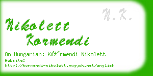 nikolett kormendi business card